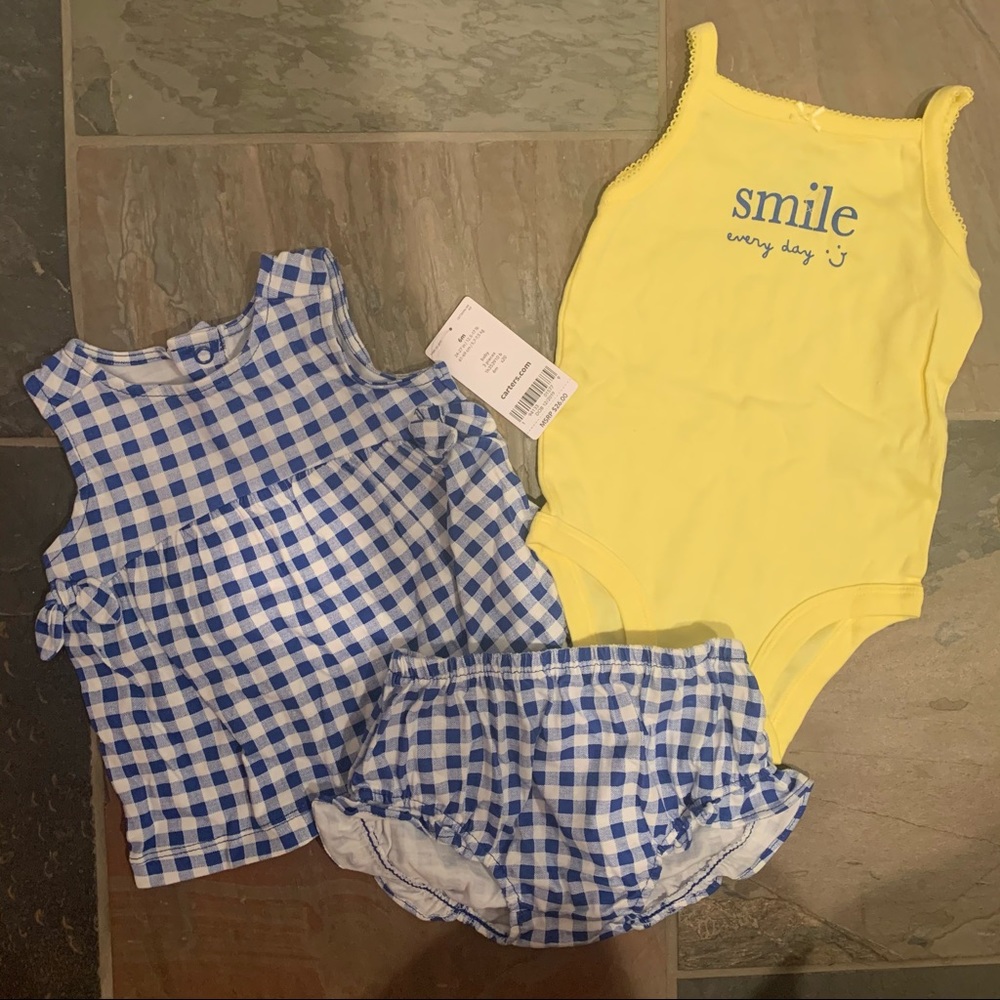 NWT Carter’s | Baby Girls’ Gingham Three-Piece Set